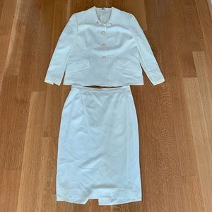 VINTAGE Marina Rinaldi White 2 Piece Skirt Suit